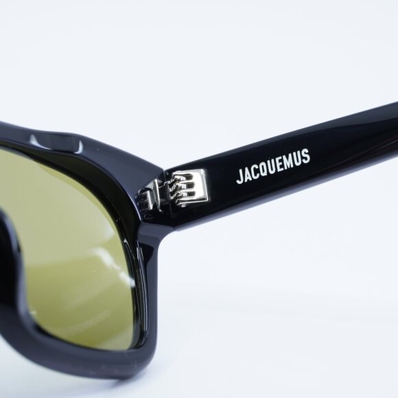 Jacquemus CARINO JAC/20 C1 Sunglasses Black Square Frame, Green Lenses - Picture 6 of 11